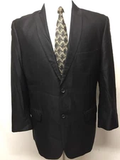 Effetti Classic Fit Solid Black Two Button Sport coat Blazer Size 40 Regular S4