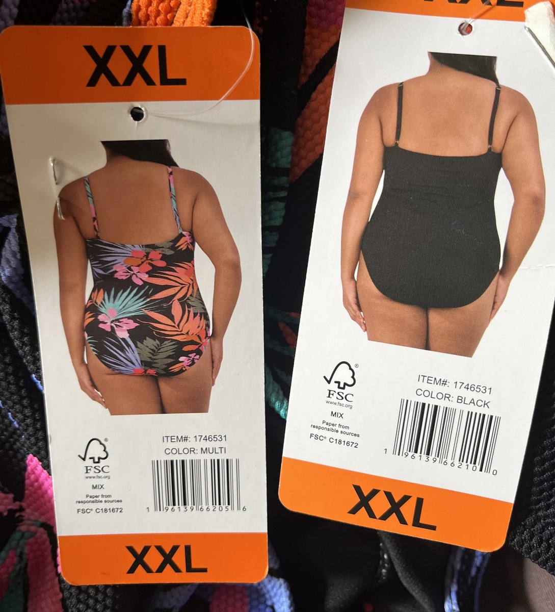 happy!品 JESSICA SIMPSON ONE PIECE SWIMSUIT BLACK XXL & MULTI XXL NWT | eBay