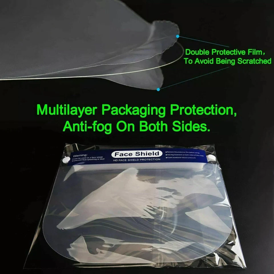 (300pcs)Full Face Shield. Reusable Protection Cover Mask. EXCELLENT QUALITY!!!! - Image 2 of 4
