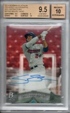 BGS 9.5 2014 Bowman Platinum Red Ref 10 AUTO Miguel Sano #d 10/25 TWINS 