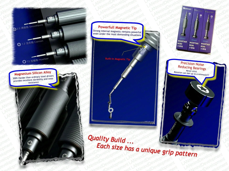 Mini destornillador de precisión iShell Mortar, tamaños 1.2 / 2.5 / T2 - ENVÍO GRATUITO Foto 2 de 2