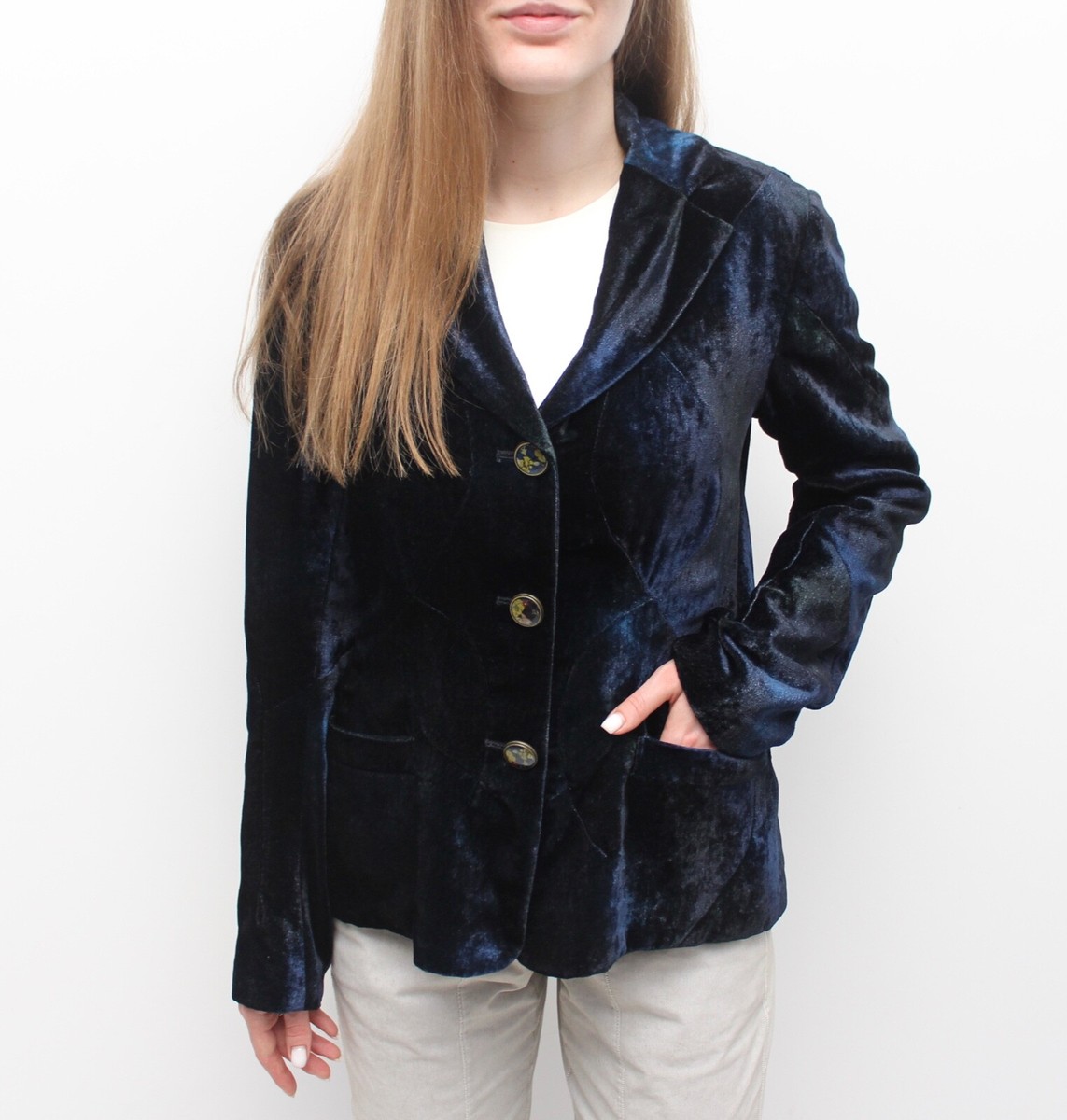 Women's RARE ISSEY MIYAKE Archive Velvet Blazer Jacket Size 4 ~M-L
