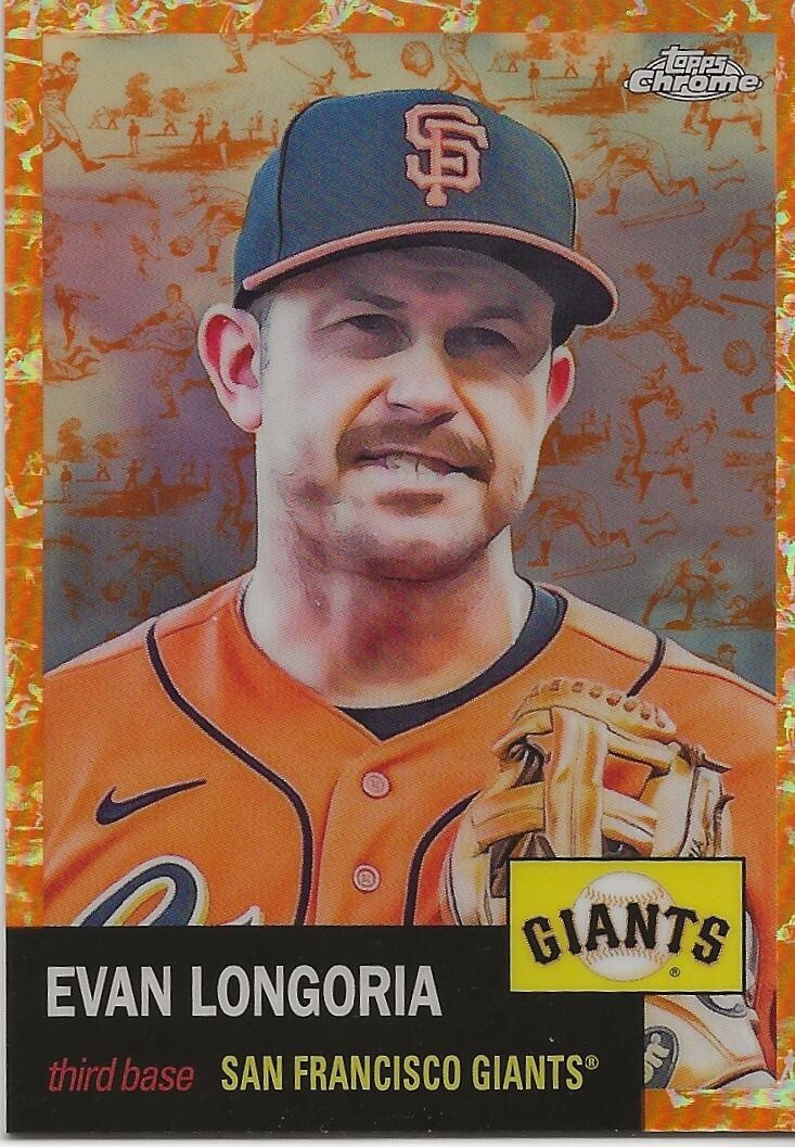 2022 Topps Chrome Platinum Anniversary Orange Toile Evan Longoria 10/25 #277