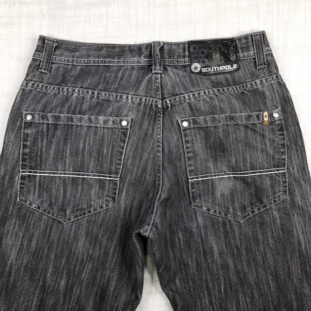 Southpole Mens 34x33 4180 Jeans *READ* Black/Grey Baggy Mall Goth