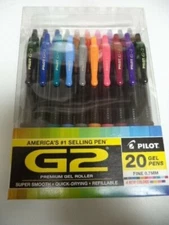20 Pilot G2 Premium Gel Ink Pens Fine Point ASSORTED NEW COLORS 17792