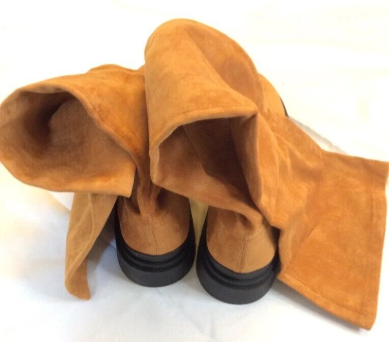 Botas femininas Lemon Drop By Privileged Momentum tamanho 10 marrom desleixado altura do joelho - Imagem 4 de 4