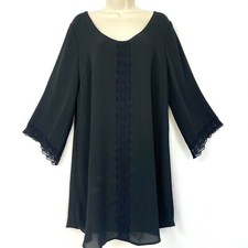 ASTR the Label Dress Womens XL Mini Shift Lace Trim Flowy Boho Whimsigoth NEW