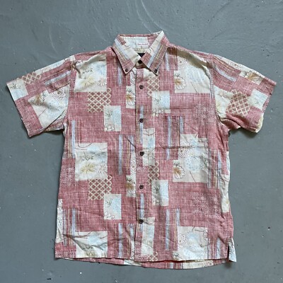 Sugar Cane Japan (SC32253) Patchwork Aloha Hawaiian Floral Pattern Shirt M