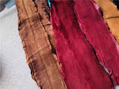 2x Real Fish Skin Leather Genuine Eel Leather Eel Fish Skin Material Craft - Picture 9 of 30