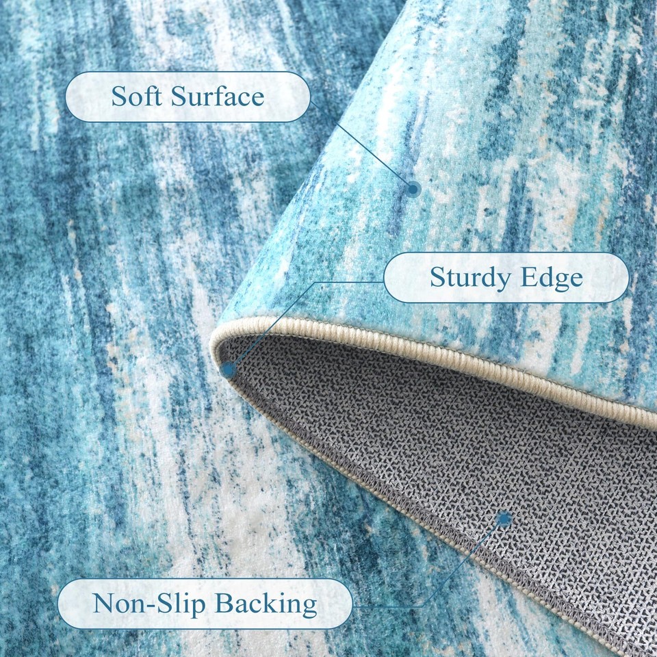 Yuemasi Modern Runners for Hallways 2.5x10, UltraThin Low Pile