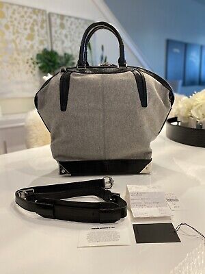 NEW! Alexander Wang “Emile” Handbag in Gray Wool w/ Receipt NEW! Alexander Wang “Emile” Handbag in Gray Wool w/ Receipt