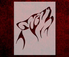 Tribal Wolf Howling 8.5" x 11" Stencil FAST FREE SHIPPING (610)
