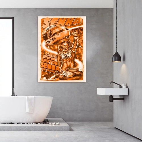 Ayrton Senna F1 Racing Legend Orange Canvas Print Large Picture Wall Art - Picture 5 of 5