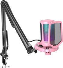 Fifine Streaming Usb Microphone Kit, Pc Gaming Mic Set, Condenser Cardioid Rgb