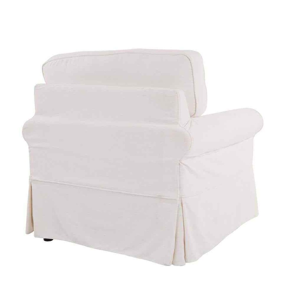 Ashton Ivory Polyester Arm Chair w/Removable Cushions (Set of 1) eBay