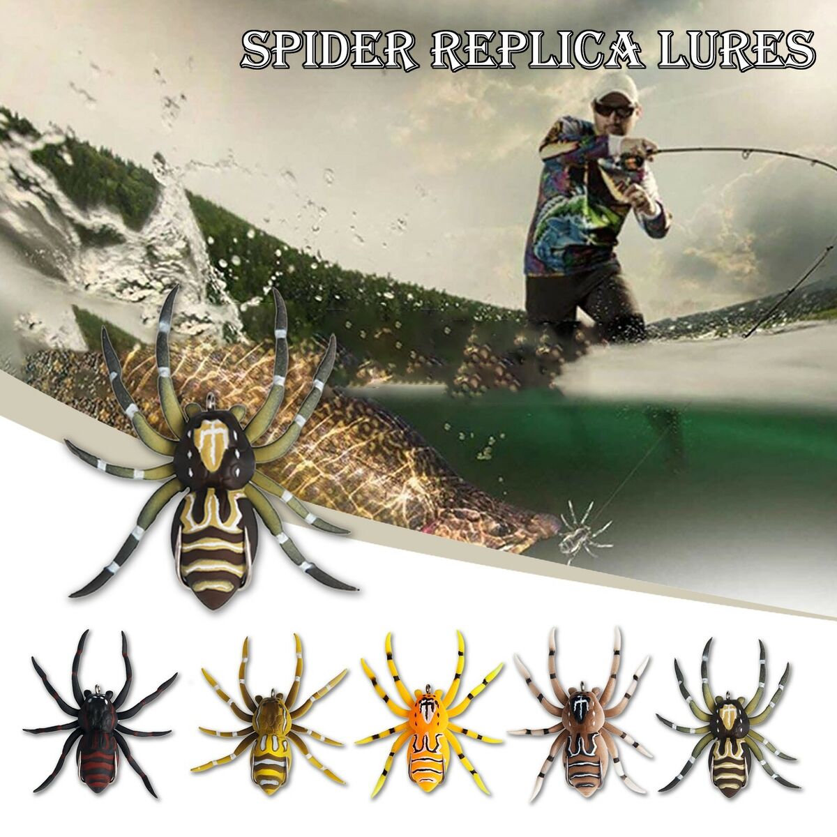 HardMetal Spider Fishing Lure with Realistic Design 8cm Bionic Lure Fishing  Bait