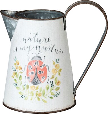 Farmhouse Decor Water Pitcher Nurture Your Soul Ladybug Flowers ...