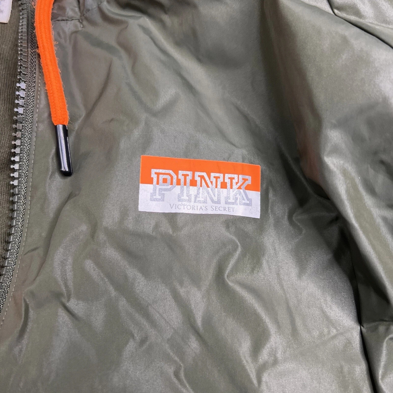 UNDERCOVER Victoria Secret ROSA M L Oliva Arancione Felpa con Felpa Pioggia Leggera L010724