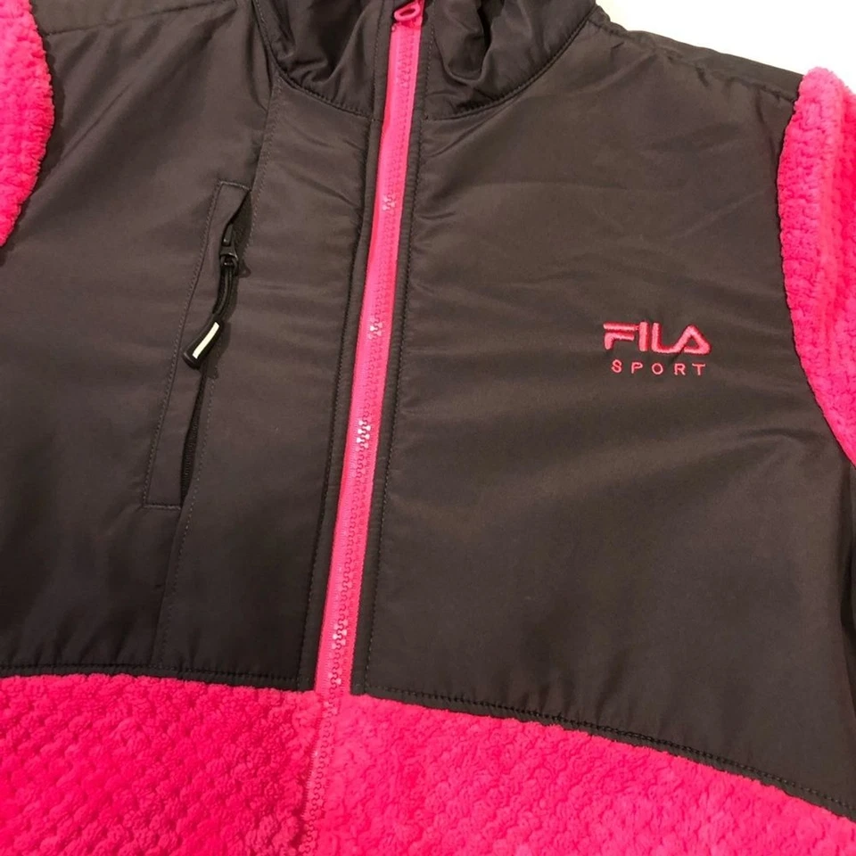 Chaqueta polar deportiva Fila, color dos tonos, rosa y gris, mujer talla XS Foto 4 de 4