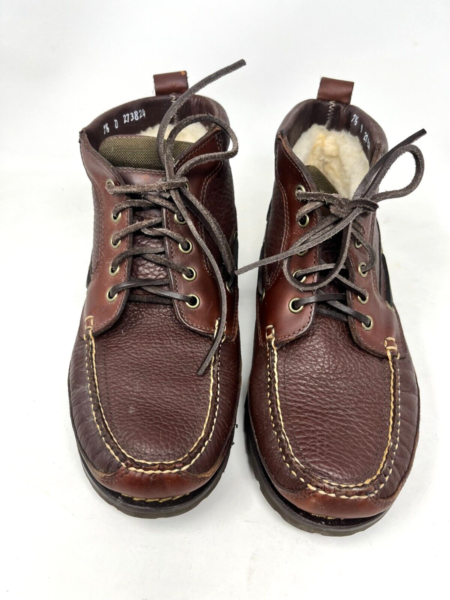 L.L. Bean East Point Men\'s Brown Leather Boots Size 9 D RN71341 Shearling Lined L.L. Bean East Point Men main image 2
