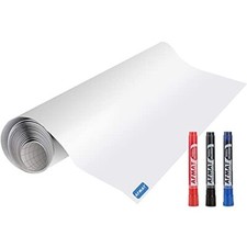 11ft White Board Sticker Dry Erase Wall Paper Roll No-Ghost Stain-Proof