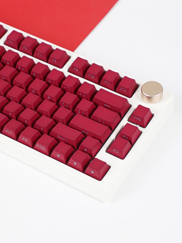 Wine Red Side Printed Keycaps Shine Through Backlit PBT Doubleshot Keycap Set
