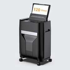 120-Sheet Auto Feed Paper Shredder 20L Commercial P-4 Cross Cut for Home Office