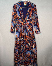 Farm Rio Womens Size Medium Blue Multicolor Floral Print Long Sleeve Maxi Dress