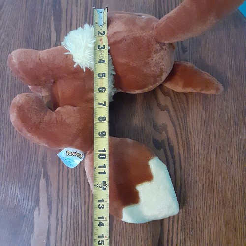 Pokemon Eevee Build A Bear Workshop Peluche Marrón Amarillo Relleno 16" Gran Forma - Imagen 9 de 10
