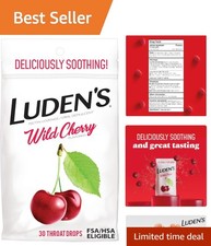 Pectin-Based Wild Cherry Drops for Throat Care - 30 Count On-the-Go Relief