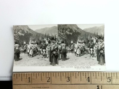 Blackfeet Indians Medicine Lodge Ceremony Stereoview Keystone 1933 USA