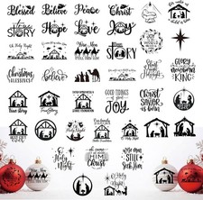 40 Pieces Christmas Nativity Stickers for Crafts Vinyl Christmas Stickers Wat...