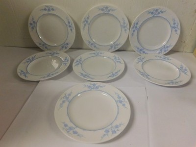 Spode Copeland Blanche de Chine Geisha Lt Blue 6 1/2  '' Dessert or Bread Plates
