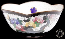 Vintage Japanese Inaba Cloisonné Enamel Bowl Flowers Shippo Vase Japan Old