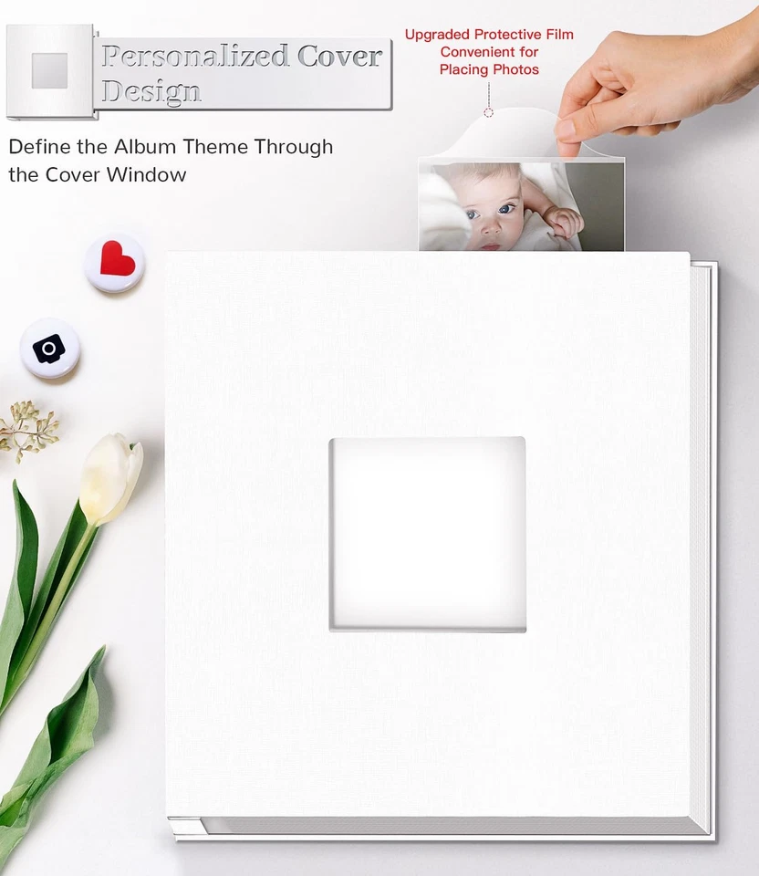 Self-Adhesive Photo Album for 3X5 to 8X10 Pictures, 40 Pages, Linen Cover - Image 2 of 4