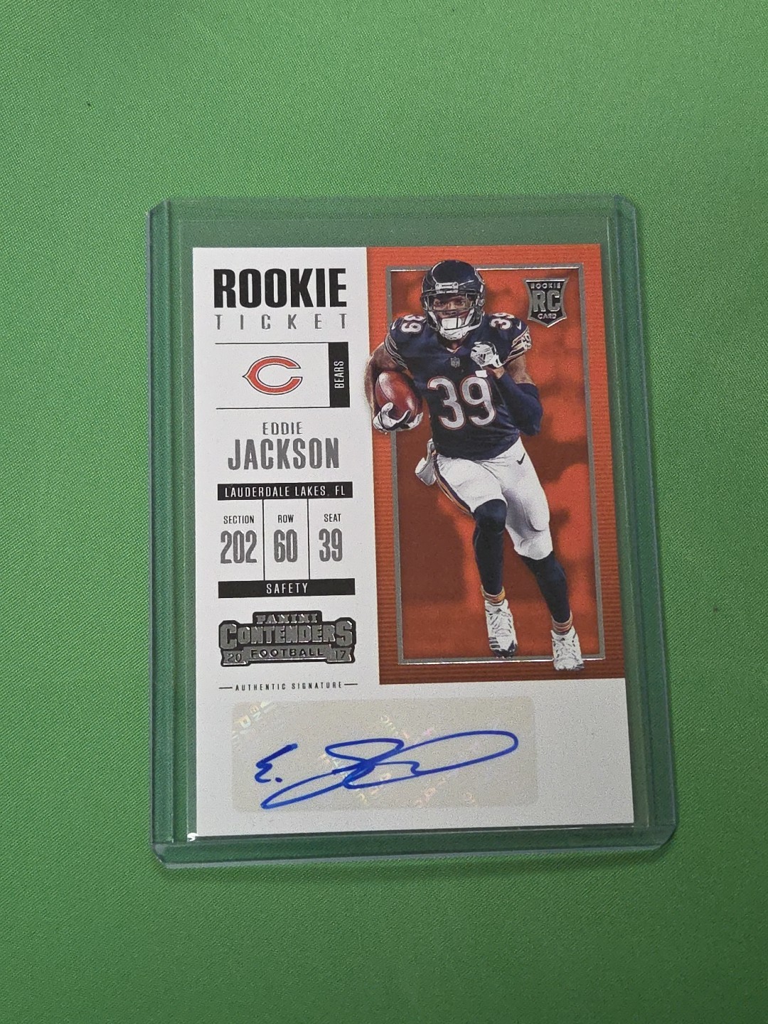2017 Panini Contenders #195 Eddie Jackson Rookie RC Auto Autograph