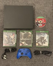 Xbox One X 1Tb gaming console With blue Series X controller 4 Games bundle VGC