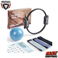 Pilates Ring Set 14" Pilates Ring, 9" Pilates Mini Ball and 3 Resistance Bands