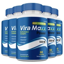 ViraMaxx Power Capsules, Max Strength, Vira Maxx Natural Supplement (5 pack)
