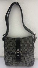 Coach Black Signature Soho Jacquard Flap Purse Shoulder Bag G3K-6376