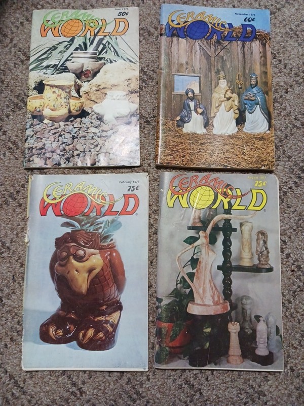 Ceramic World Magazines June 1975, Nov 1976, Feb 1977, Aug 1977 Lot of 4