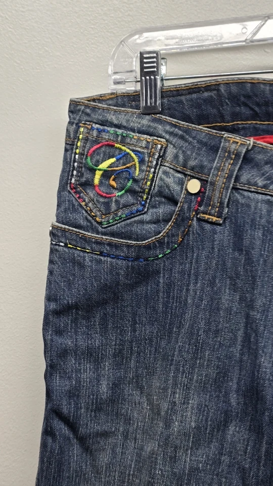 COOGI Low Rise Y2K Jeans Women's 11 / 12 Embroidered Straight Leg Med Wash 32 - Image 3 of 4