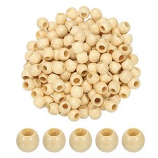 12x11mm Wooden Beads for Craft Making, 200 Pcs Loose Spacer Beads, Beige