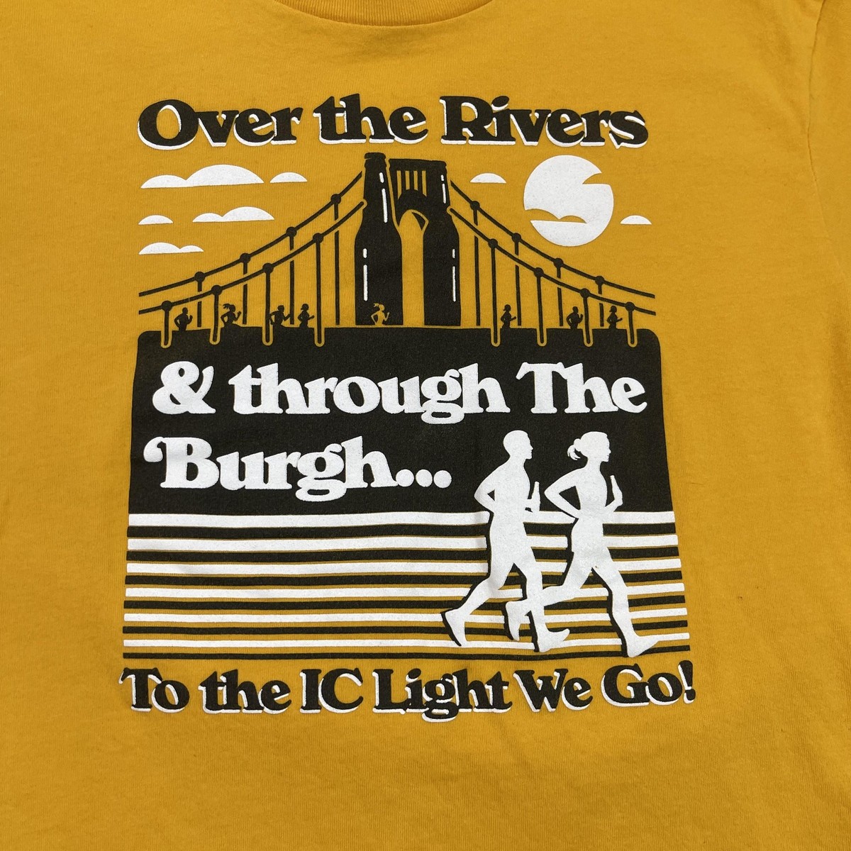 IC Light Over The Rivers Shirt Mens XS Yellow Pittsburgh Beer