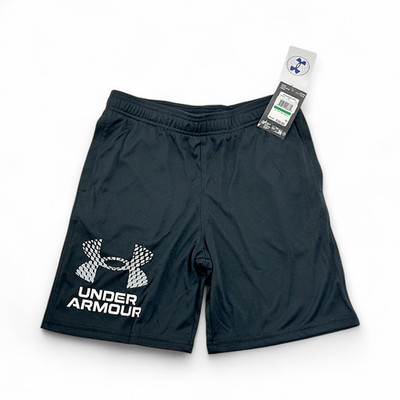 Under Armour Boys Tech Logo Shorts Loose Size Youth Large - Black
