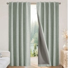 Blackout Curtains W52 x L84 Inch 2 Panels Set, Thermal Insulated Sage Green