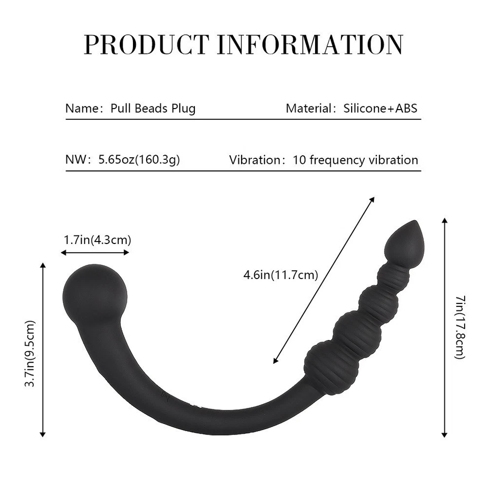 Dual-Ended Vibrating Prostate Massager Anal Beads Sex Toys for Men Women Couples - Image 4 of 4