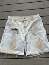 Vintage 90s carhartt double knee shorts thrashed size 38 usa made