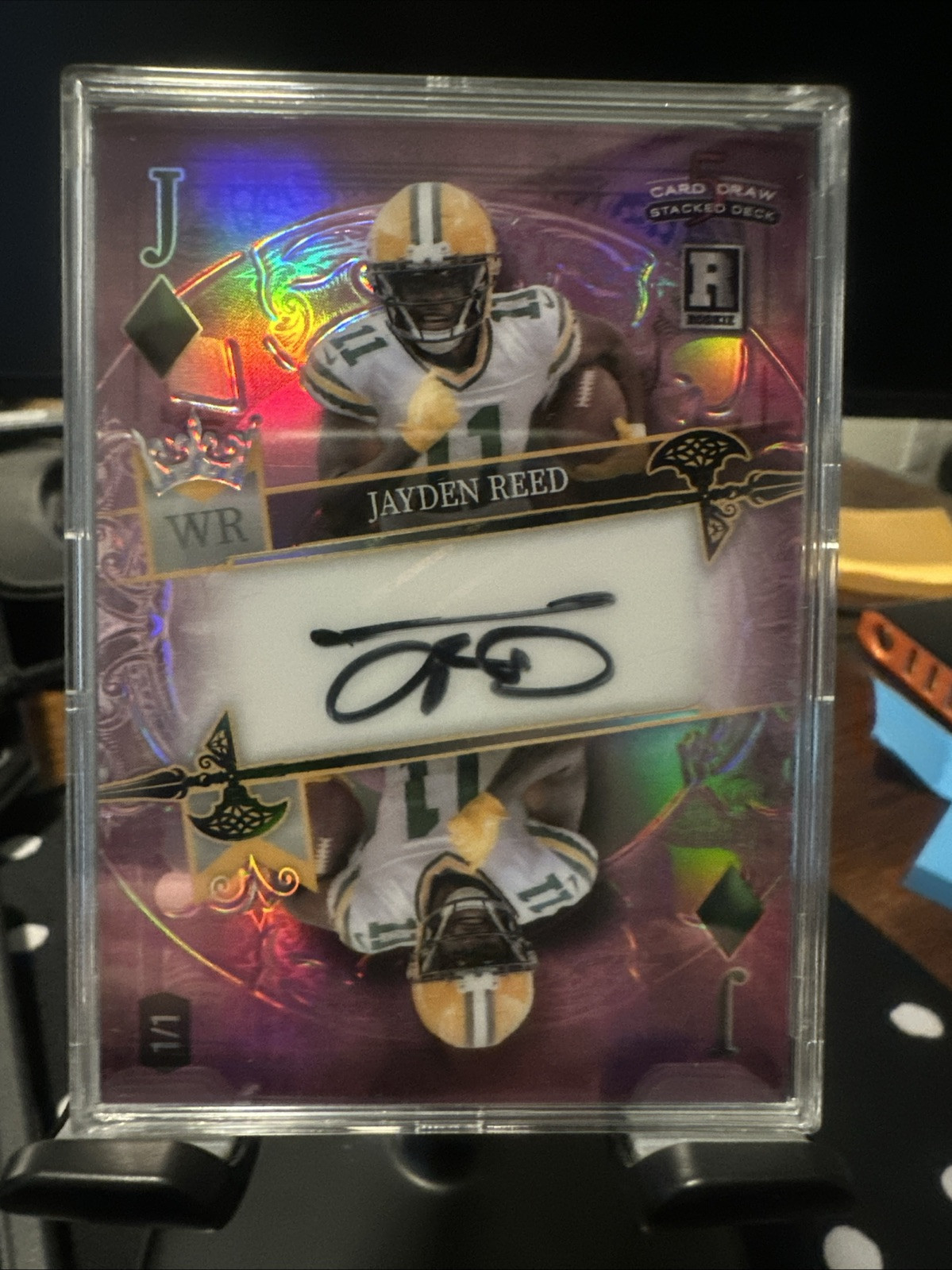 2023 Wildcard 5 Card Draw Stacked Jayden Reed 1/1 Mirror Auto