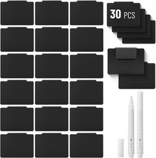 - Basket Labels Clip on Set, 32 Pcs, 30 Removable Bin Labels Clip on with 2 Chal